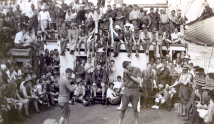 Soldiers Boxing Match, SS Corinthic, 1917